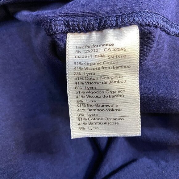 Tasc Shirt XL Blue Solid 1/4 Zip Pullover Long Sleeves Organic Cotton Bamboo - Picture 3 of 8